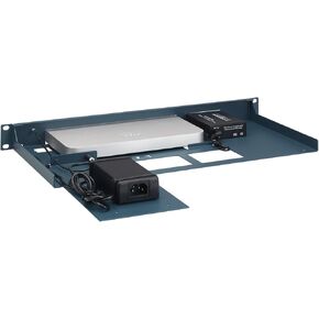 Rackmount.IT RM-CI-T4-MC Rack Mount Kit for Cisco Meraki MX64, MX67, MX67C with Media Converter – 1U, 19" Rackmount, Front-Facing Ports, Fixed Power Supply – Cisco Metallic Blue
