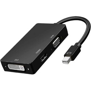 DisplayPort to HDMI 4K DVI Adapter Cable 3-in-1 1080P DP to HDMI DVI Converter for Macs PC(White,4K 30Hz)