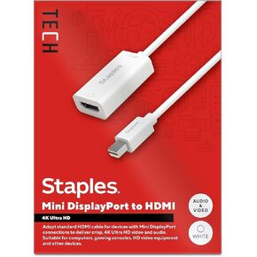 Mini DisplayPort to HDMI Audio/Video Adapter, Male to Female, White (ST62353)