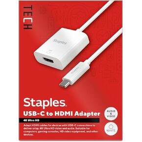 USB-C to HDMI Audio/Video Adapter, Male to Female, White (ST62365)