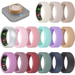 15 Pack Ultra-Thin Ring Covers Compatible with Oura Ring Gen 4/3 Cover, Anti-Scratch Silicone Protector Accessories for Women Men