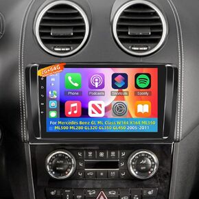 Car Radio for Mercedes Benz GL ML W164 X164 ML350 ML500 ML280 GL320 GL350 GL450 2005-2011 with Carplay&Android Auto, [2+64G] 9 inches Android Bluetooth Touchscreen ML350 Stereo