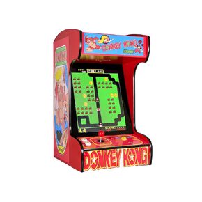 Doc and Pies Arcade Factory Classic Home Arcade Machine - Tabletop and Bartop - 412 Retro Games - Full Size LCD Screen, Buttons and Joystick (Red)