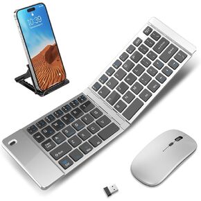 اللوحة اللاسلكية القابلة للطي والقابلة للطي والماوس لأجهزة iPad ، والسرد بلوتوث للأعمال والسفر ، والتصميم المحمول المتوافق مع Windows و iOS وأجهزة Android والهواتف الذكية وأجهزة الكمبيوتر المحمولة.