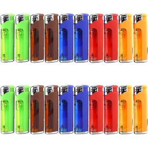 20 Pack - Refillable Butane Lighter with LED Flashlight