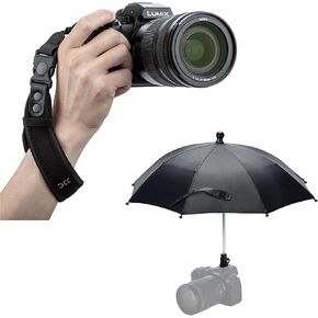 الكاميرا المظلة الساخنة للأحذية + حزام يدوية تمت ترقيته: DSLR Mirrorless Camera Hot Show Smbrella Protector Sunshade Canon EOS R10 R3 R6 Mark II مع حزام يدوية ناعم ناعم ترقيته