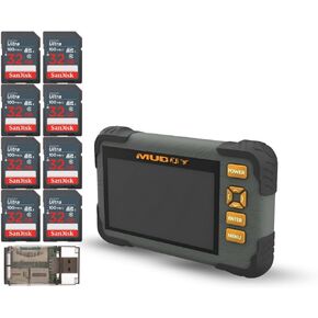 SD Card Reader or Viewer with 4.3 Inch LCD Screen Bundle with 32GB Ultra SDHC UHS-I Memory Card (8-Pack) and All-in-One High-Speed Card Reader (10 Items)