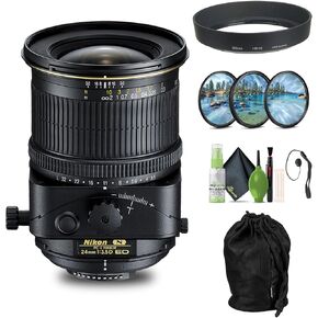Nikon PC-E NIKKOR 24mm f/3.5D ED Tilt-Shift Lens (2168) + Filter Kit + Cap Keeper + Cleaning Kit