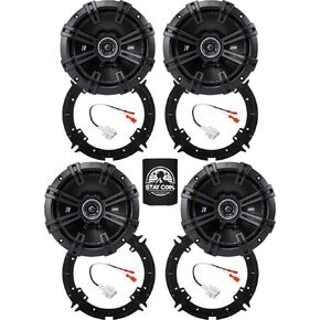 KICKER Speakers 6.5 inch for Hyundai Elantra 2017-2020 Upgrade Kit - 4 Pack of DS Series with Adapters and Harness, Coaxial 6 1/2 Car Audio Front and Rear Door Speaker DSC650, 43DSC6504