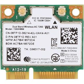 بطاقة شبكة تردد Wendry ، لـ Intel 7260HMW بطاقة الشبكة العالمية Bluetooth4.0 Mini PCI-E واجهة NIC ، Bluetooth 4.0 واثنين من وضع الاتصال للكمبيوتر المحمول