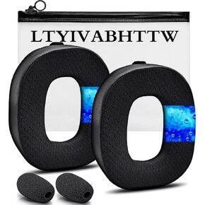 A40 TR Cooling Gel Replacement Earpads for Astro A40 TR Only, Made by LTYIVABHTTW, Breathable Mesh Fabric, A40 TR Ear Cushions, with Microphone Foam | Black