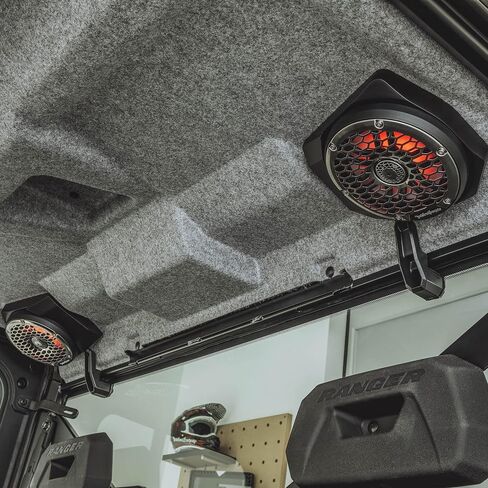 Rockford Fosgate RNGR18-STG6 Audio Kit: PMX-3 Receiver, 1500-Watt Amp, M2 Series Color Optix Multicolor LED Lighted Front & Rear Speakers Plus Subwoofer for Select Polaris Ranger Models (2018-2022) in Saudi Arabia
