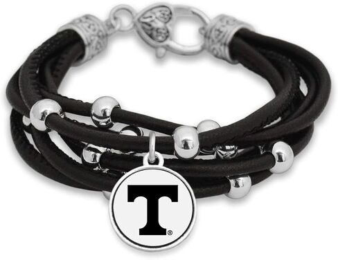 From The Heart Pittsburgh Panthers Leather Strand Bracelet with Logo and Lobster Clasp in Saudi Arabia
