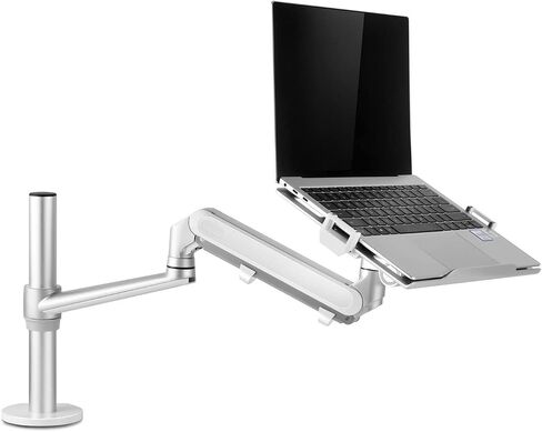 OL-1S PRO Dual Use Alunimum 12-17 Inch Laptop Holder Gas Spring Arm +VESA Monitor Mount Head 75/100 Mm Load 8kgs(Silver) in Saudi Arabia