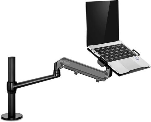 OL-1S PRO Dual Use Alunimum 12-17 Inch Laptop Holder Gas Spring Arm +VESA Monitor Mount Head 75/100 Mm Load 8kgs(Silver) in Saudi Arabia