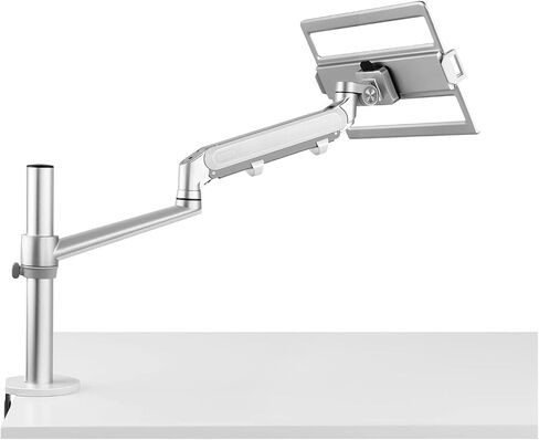 OL-1S PRO Dual Use Alunimum 12-17 Inch Laptop Holder Gas Spring Arm +VESA Monitor Mount Head 75/100 Mm Load 8kgs(Silver) in Saudi Arabia
