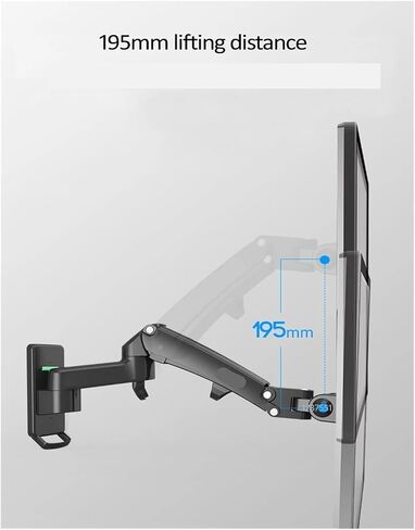 F150 3-12 كجم من الغاز الألومنيوم ربيع شاشة التلفزيون الحائط 2 ذراع LCD 24 " - 35" شاشة LCD الحامل موقف LED (F150 أسود) in Saudi Arabia