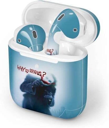 Skinit Skinit Audio Audio Skin متوافق مع Apple Airpods 2 - رخصت رسميًا الفارس المظلم لماذا التصميم الجاد جدًا in Saudi Arabia