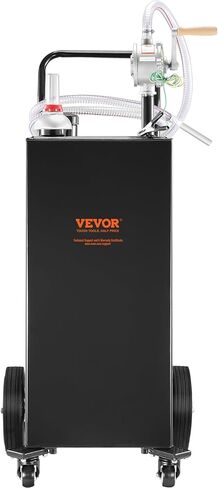 VEVOR 30 Gallon Fuel Caddy, Gas Storage Tank & 4 Wheels, with Manual Transfer Pump, Gasoline Diesel Fuel Container for Cars, Lawn Mowers, ATVs, Boats, More, Red in Saudi Arabia