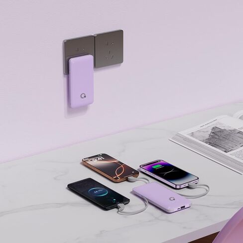 Q 10000mAh Power Bank ، شاحن محمول نحيف ، 4 إخراج حزمة بطارية خارجية مع CALPENT CLOP PLUT MICRO MICRO in Kuwait