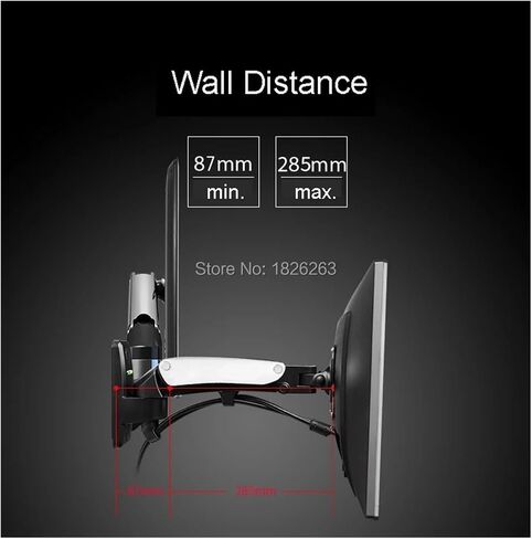 17-27 inch Gas Spring Full Motion TV Wall Mount LCD LED Monitor Stand Aluminum Arm Bracket F120(Black) in Saudi Arabia