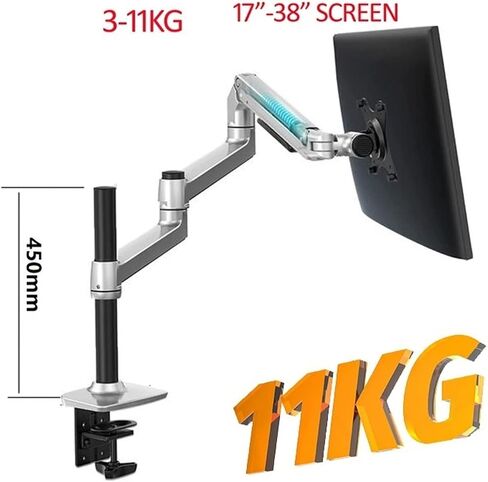 8013 شاشة LCD سطح المكتب حركة كاملة ثلاثة 15 ""-32 "17" -38 "مراقبة ميكانيكي الذراع الذراع الربيع شاشة 1-10 كجم 3-11 كجم (8013ii 17 سم الفضة) in Kuwait