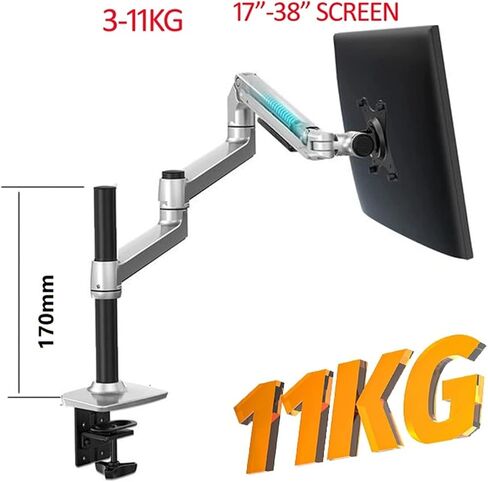8013 شاشة LCD سطح المكتب حركة كاملة ثلاثة 15 ""-32 "17" -38 "مراقبة ميكانيكي الذراع الذراع الربيع شاشة 1-10 كجم 3-11 كجم (8013ii 17 سم الفضة) in Kuwait