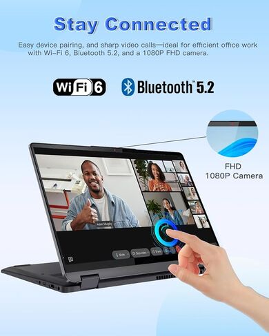 Lenovo Flex 5i 2-in-1 Laptop - 14" FHD Touchscreen, Intel 10-Core i5-1235U, 8GB RAM, 512GB SSD + 64GB SD Card, Intel Iris Xe Graphics, Backlit KB, Fingerprint, Win 11 Pro, w/Accessories in Saudi Arabia