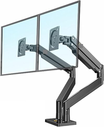 G32 Aluminum Alloy Gas Spring Arm Full Motion 22"-32" Dual LCD LED Monitor Mount Monitor Holder Support Load 3-15 Kgs Each in Saudi Arabia