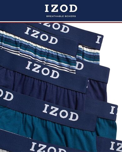 IZOD Men's Underwear - Classic Knit Boxers (8 Pack), Size XX-Large, BlueStripeHeather GreyPrint in Saudi Arabia