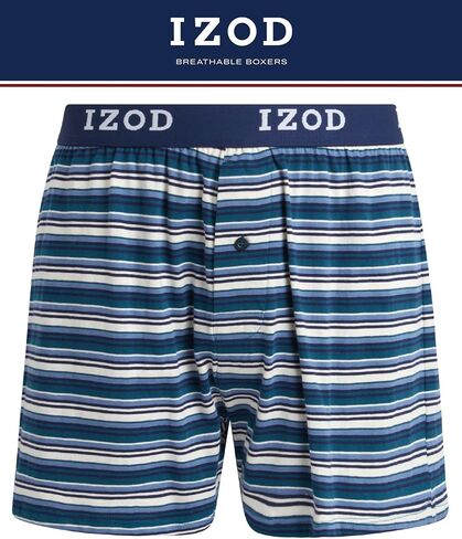 IZOD Men's Underwear - Classic Knit Boxers (8 Pack), Size XX-Large, BlueStripeHeather GreyPrint in Saudi Arabia