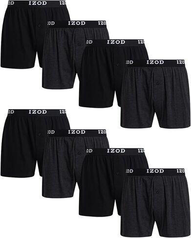 IZOD Men's Underwear - Classic Knit Boxers (8 Pack), Size XX-Large, BlueStripeHeather GreyPrint in Saudi Arabia