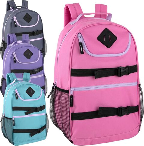 24 Pack Bulk Bungee Backpacks for College, Homeless Adults, Donation | 18 Inch Heavy Duty Multi Pocket Backpacks in Bulk (Women's Pack) in Saudi Arabia