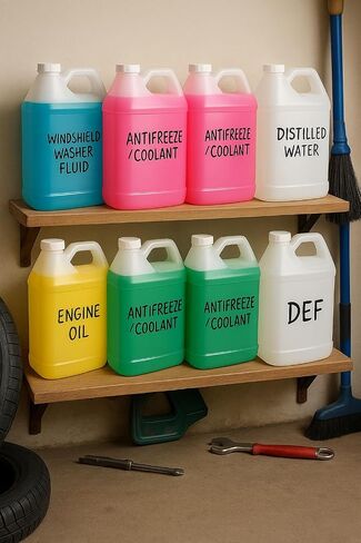 kitchentoolz 1 Gallon F-Style HDPE Jug with Secure Seal Lid - Heavy-Duty Storage Bottle, Automotive Fluid Oil, Chemical & Water Transport Container - Pack of 4 in Kuwait