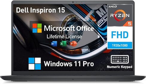 Dell Inspiron 15 3535 Laptop Computer, 15.6'' FHD Touchscreen Laptop, AMD Ryzen 5 7530U(Beat i7-11600H), 32GB RAM, 1TB SSD, Windows 11 Pro, Office 365, HDMI, WiFi 5, Carbon Black in Saudi Arabia