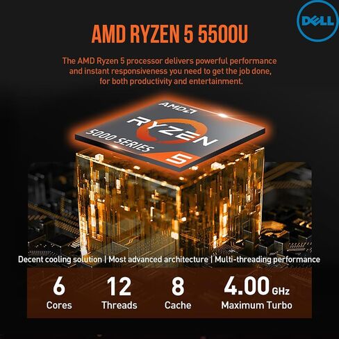 Dell Inspiron 15 3535 Laptop Computer, 15.6'' FHD Touchscreen Laptop, AMD Ryzen 5 7530U(Beat i7-11600H), 32GB RAM, 1TB SSD, Windows 11 Pro, Office 365, HDMI, WiFi 5, Carbon Black in Saudi Arabia