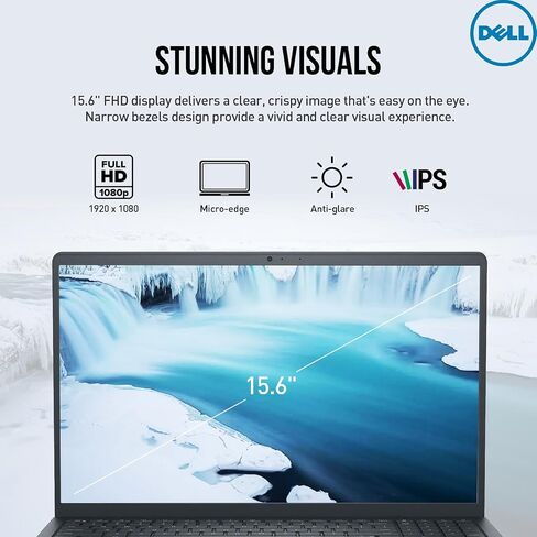 Dell Inspiron 15 3535 Laptop Computer, 15.6'' FHD Touchscreen Laptop, AMD Ryzen 5 7530U(Beat i7-11600H), 32GB RAM, 1TB SSD, Windows 11 Pro, Office 365, HDMI, WiFi 5, Carbon Black in Saudi Arabia
