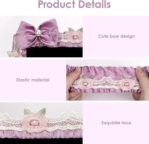 2 Pcs 23''-26'' Cute Computer Monitor Cover with Bow Tie, Lovely Computer Accessories with Lace Design, Monitor Dust Cover Protector (Pink) in Saudi Arabia