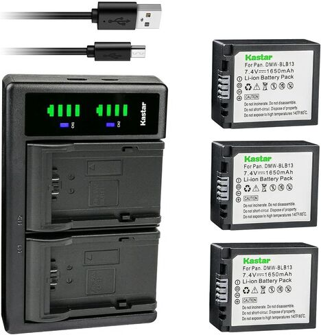 Kastar 2-Pack DMW-BLB13 Battery and LTD2 USB Charger Replacement for Panasonic Lumix DMC-GF1 DMC-GF1C DMC-GF1CGK DMC-GF1K DMC-GF1EG DMC-GF1GH Camera, DMW-BLB13, DMW-BLB13E, DMW-BLB13GK, DMW-BLB13PP in Saudi Arabia