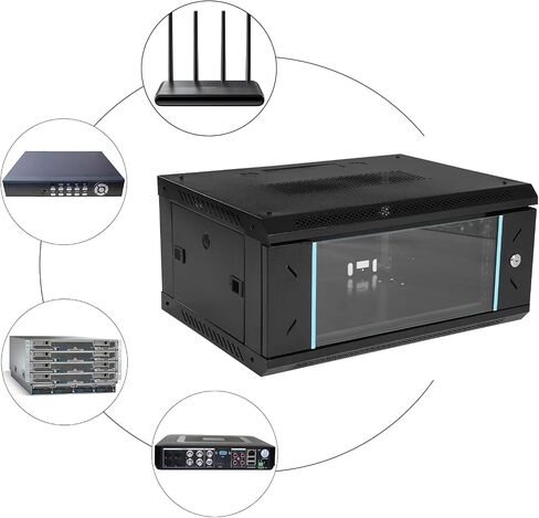 4U Wall Mount Cabinet Rack Enclosure,Wall Mount Server Cabinet, Network Rack Enclosure with Glass Locking Door, Server Organizer (23.62 * 17.72 * 9.45 in) in Saudi Arabia