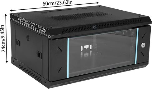 4U Wall Mount Cabinet Rack Enclosure,Wall Mount Server Cabinet, Network Rack Enclosure with Glass Locking Door, Server Organizer (23.62 * 17.72 * 9.45 in) in Saudi Arabia