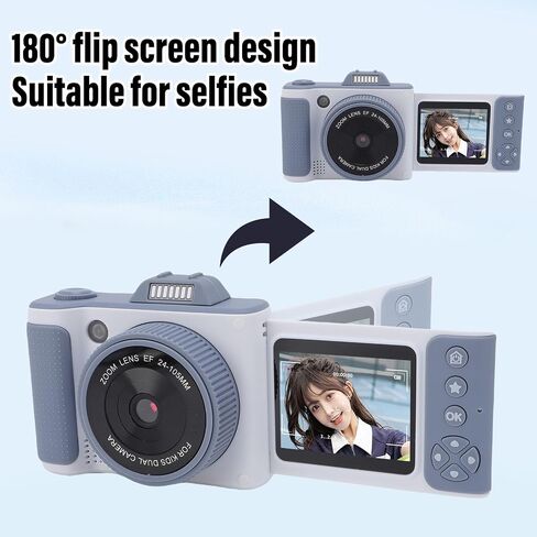Diyeeni Digital Camera, 66MP 2.5K Video Recording, 16x Zoom, 2.4 Inch Flip Screen, Selfie Camera with LED Fill Light, Various Filters Effects, up to 32GB Memory Card (32G Memory Card) in Saudi Arabia