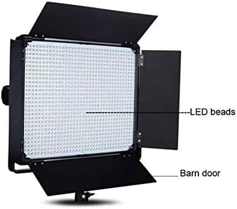 Dimmable Bi-color LED Video Light D-2000II Barndoors and Carrying Case for Studio Youtube Video Photography Lighting, Durable Metal Frame, 1724 LED Beads3200K-5500K, CRI 96+, DMX512 Compatible in Kuwait