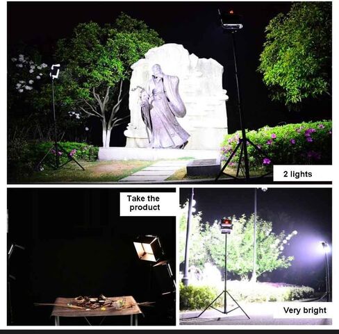 Dimmable Bi-color LED Video Light D-2000II Barndoors and Carrying Case for Studio Youtube Video Photography Lighting, Durable Metal Frame, 1724 LED Beads3200K-5500K, CRI 96+, DMX512 Compatible in Kuwait