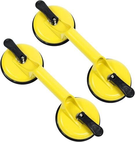 Suction Cups Heavy Duty Aluminum Vacuum Plate Handle Glass Holder Hooks to Lift Large Glass/Tile Lifter/Moving Glass/Pad for Lifting/Dent Puller (2 Pack) in Saudi Arabia