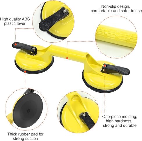 Suction Cups Heavy Duty Aluminum Vacuum Plate Handle Glass Holder Hooks to Lift Large Glass/Tile Lifter/Moving Glass/Pad for Lifting/Dent Puller (2 Pack) in Saudi Arabia