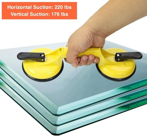 Suction Cups Heavy Duty Aluminum Vacuum Plate Handle Glass Holder Hooks to Lift Large Glass/Tile Lifter/Moving Glass/Pad for Lifting/Dent Puller (2 Pack) in Saudi Arabia