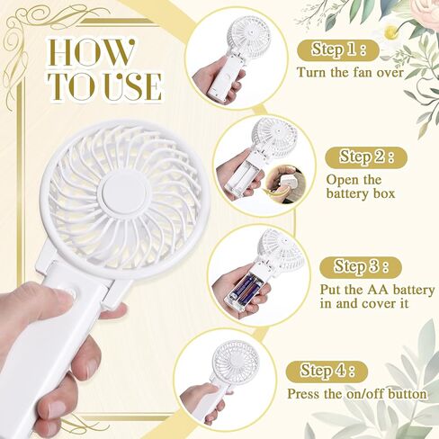 10 Pcs No Battery Portable Handheld Fan Bulk Wedding Fan Personal Hand Held Fan Small Hand Fan Mini Portable Fan for Wedding Bachelorette Party Favor (Classic) in Saudi Arabia