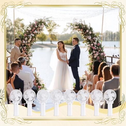 10 Pcs No Battery Portable Handheld Fan Bulk Wedding Fan Personal Hand Held Fan Small Hand Fan Mini Portable Fan for Wedding Bachelorette Party Favor (Classic) in Saudi Arabia
