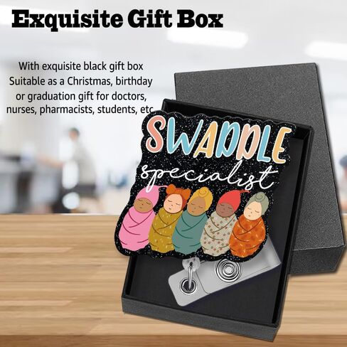 I Love Tiny Humans Retractable Glitter Badge Reel with Alligator Clip, Cute Badge Holder Gift for Neonatal NICU L&D Midwife Maternity Postpartum Pediatric Doctor Nurse Obstetrics Gynecologist in Kuwait